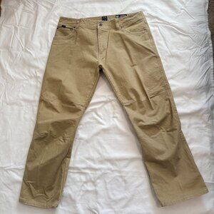 Kuhl Rydr Vintage Patina Dye Tan Khaki Pants Utility Outdoor Hiking 38x30